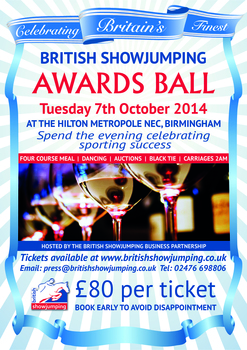 Tickets are now available for the British Showjumping Awards Ball